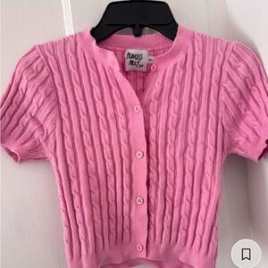 Princess Polly Pink Knit Button-Up Top
